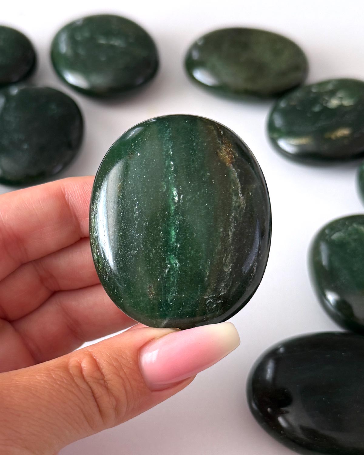 Dark Green Aventurine Palm Stone