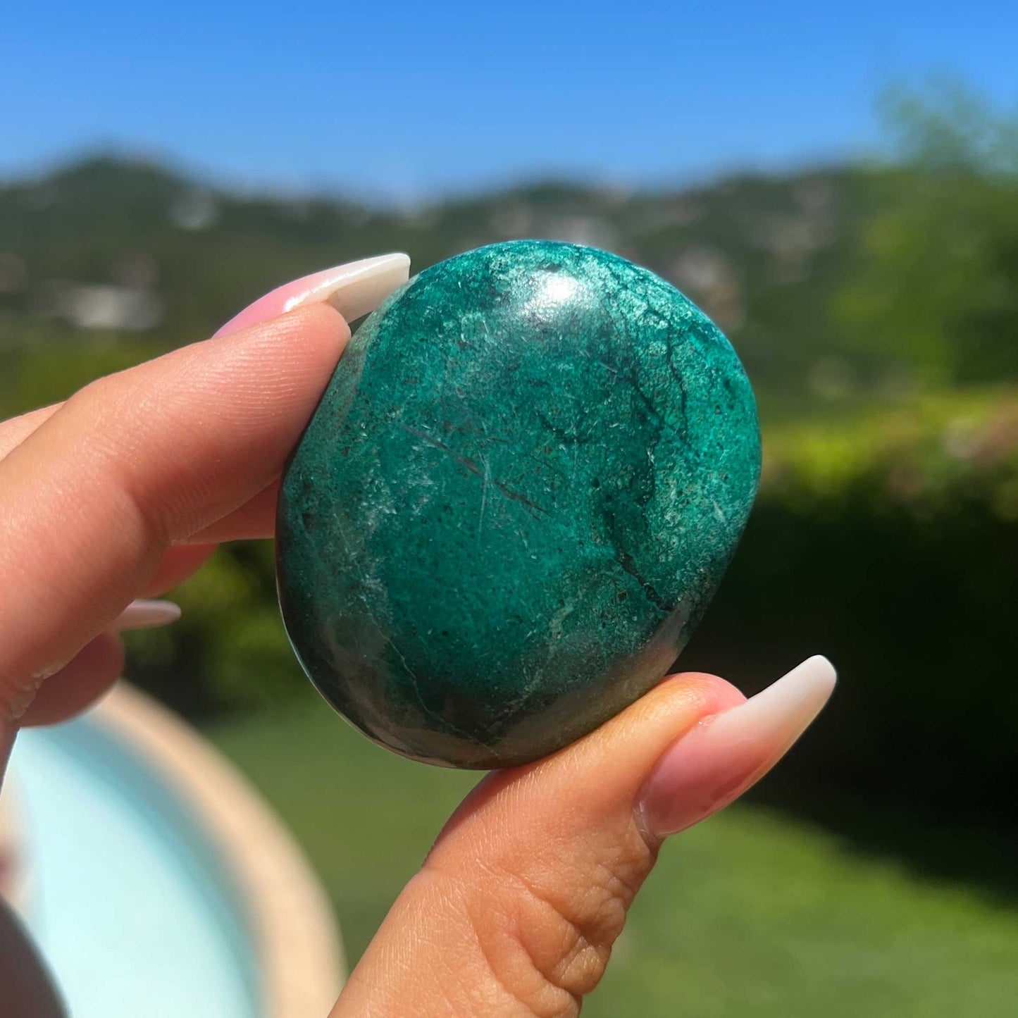 Teal Chrysocolla Palm Stone