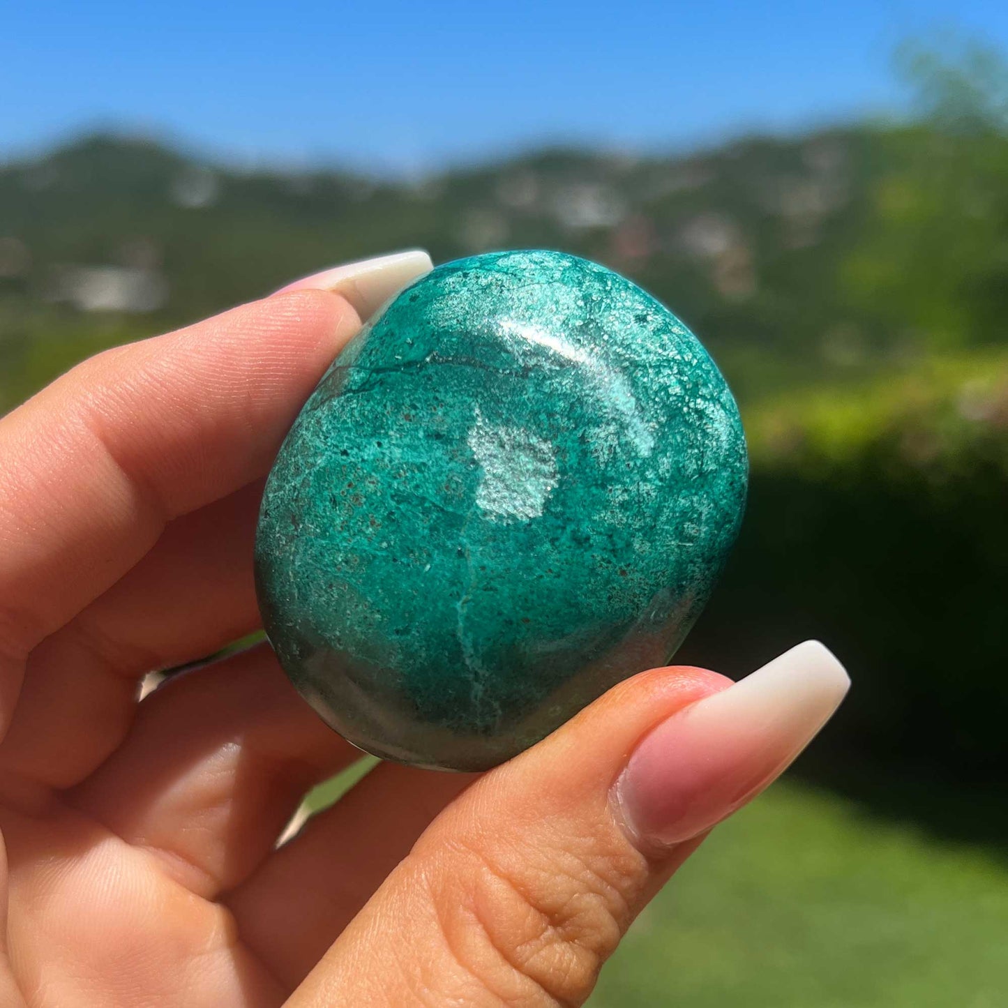 Teal Chrysocolla Palm Stone