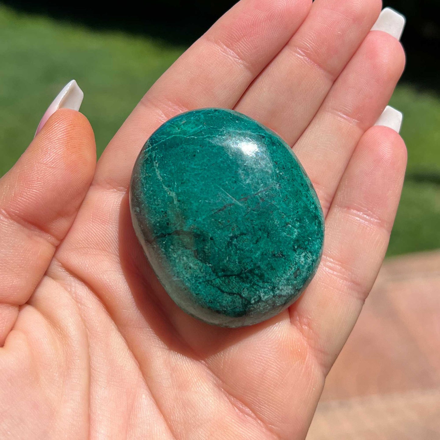 Teal Chrysocolla Palm Stone