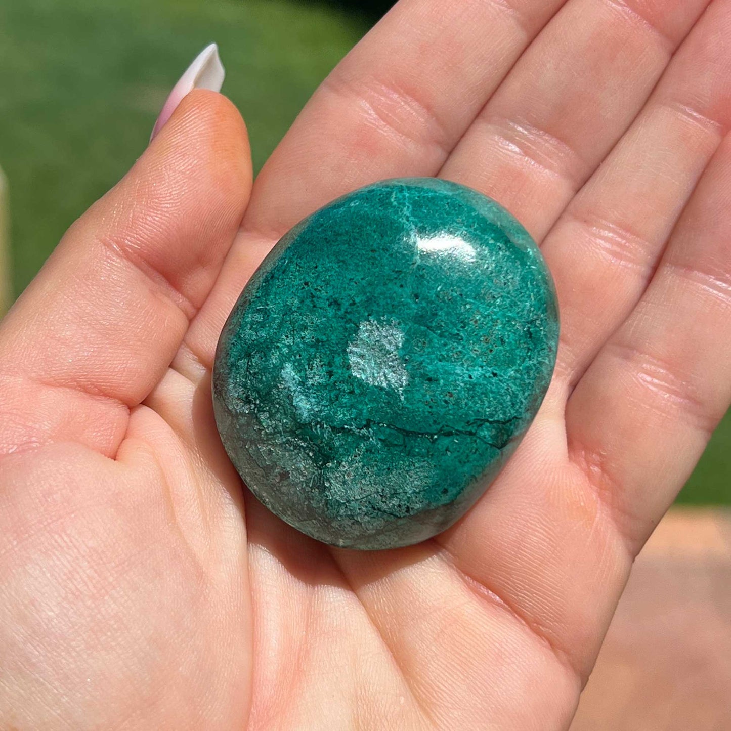 Teal Chrysocolla Palm Stone