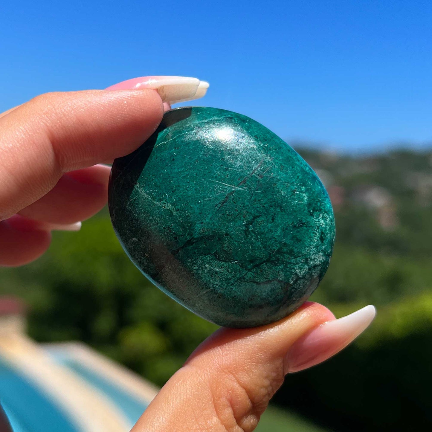 Teal Chrysocolla Palm Stone