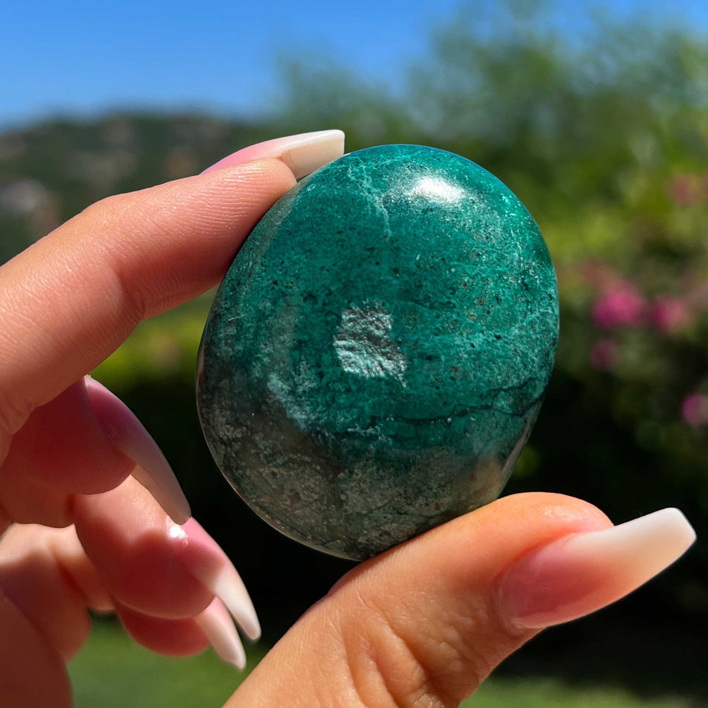 Teal Chrysocolla Palm Stone