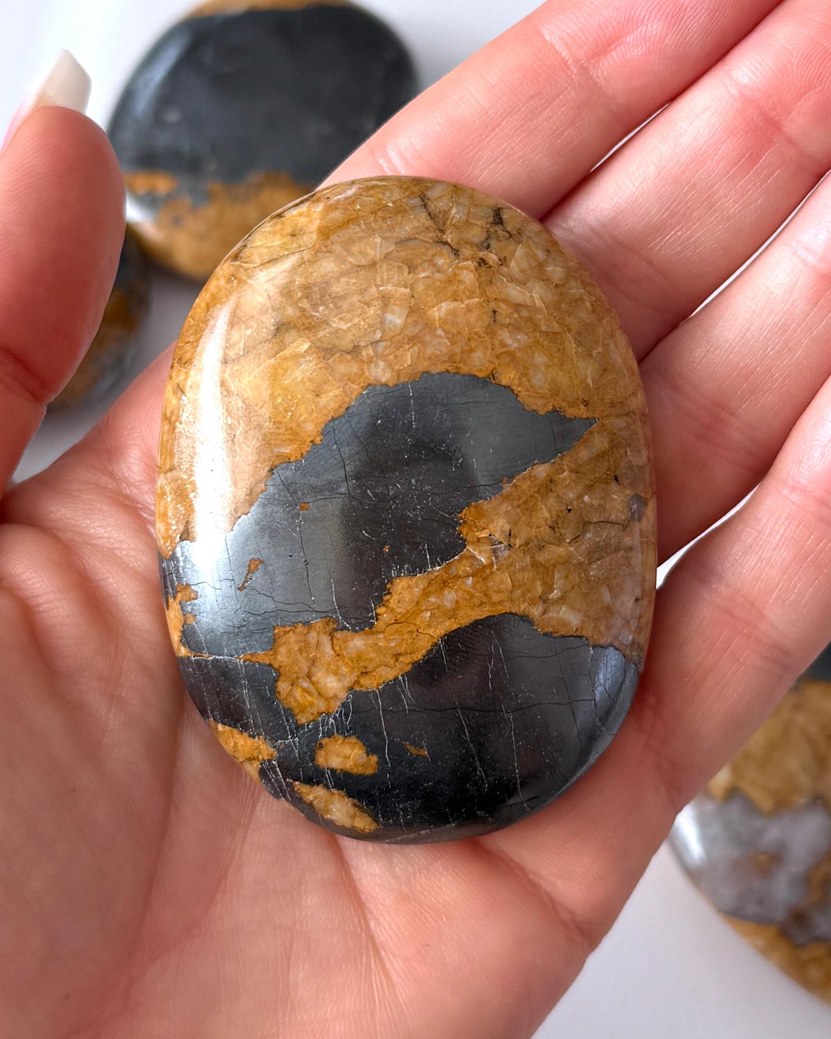 Feldspar Hematite Palm Stone