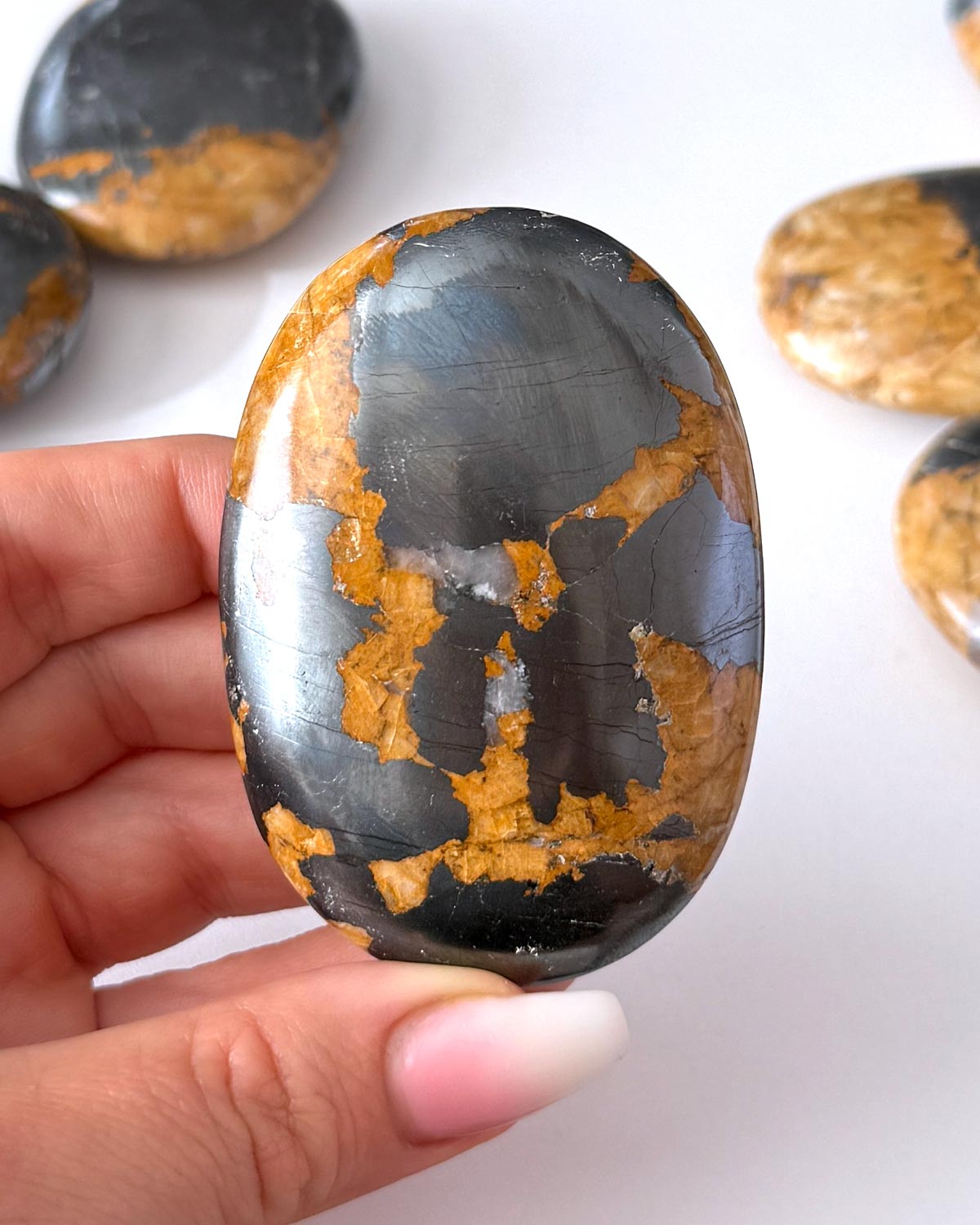 Feldspar Hematite Palm Stone