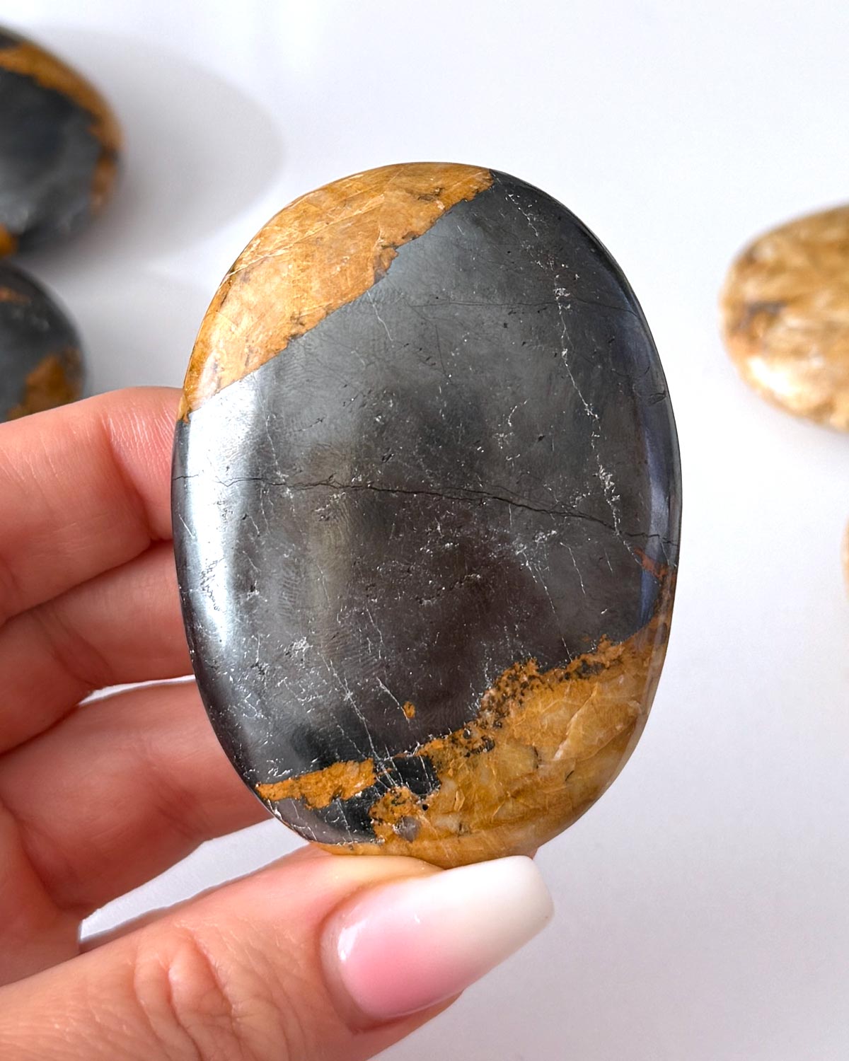 Feldspar Hematite Palm Stone