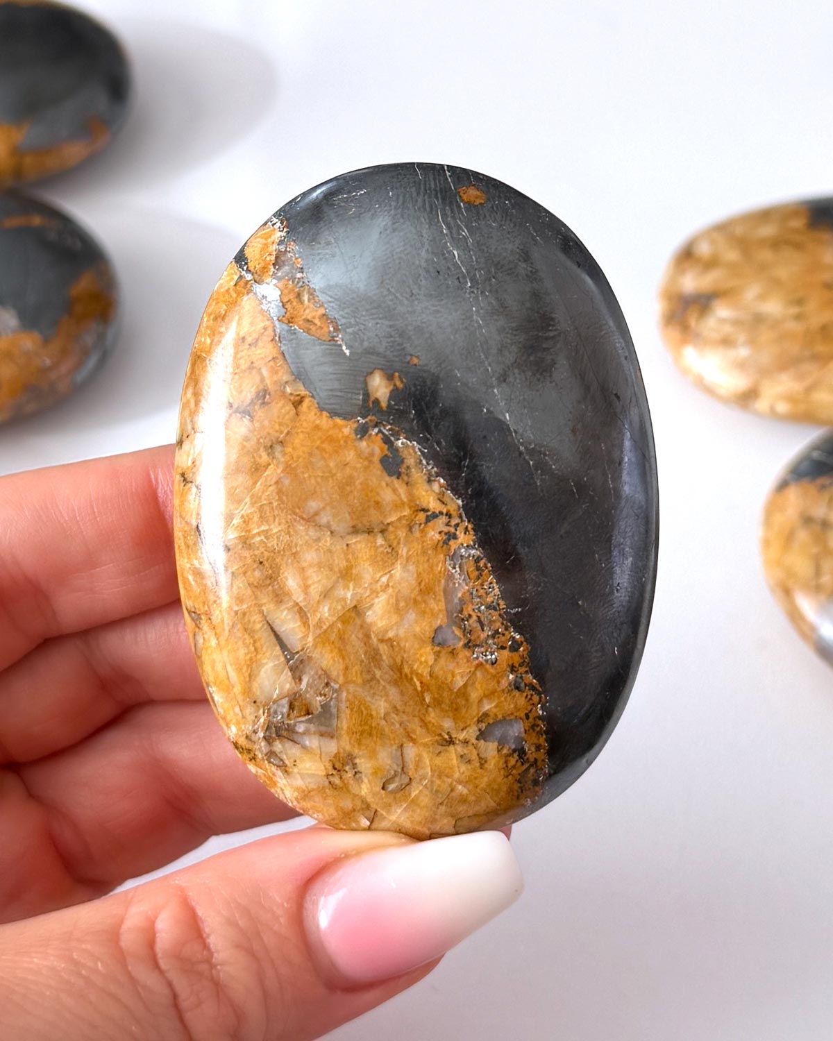 Feldspar Hematite Palm Stone