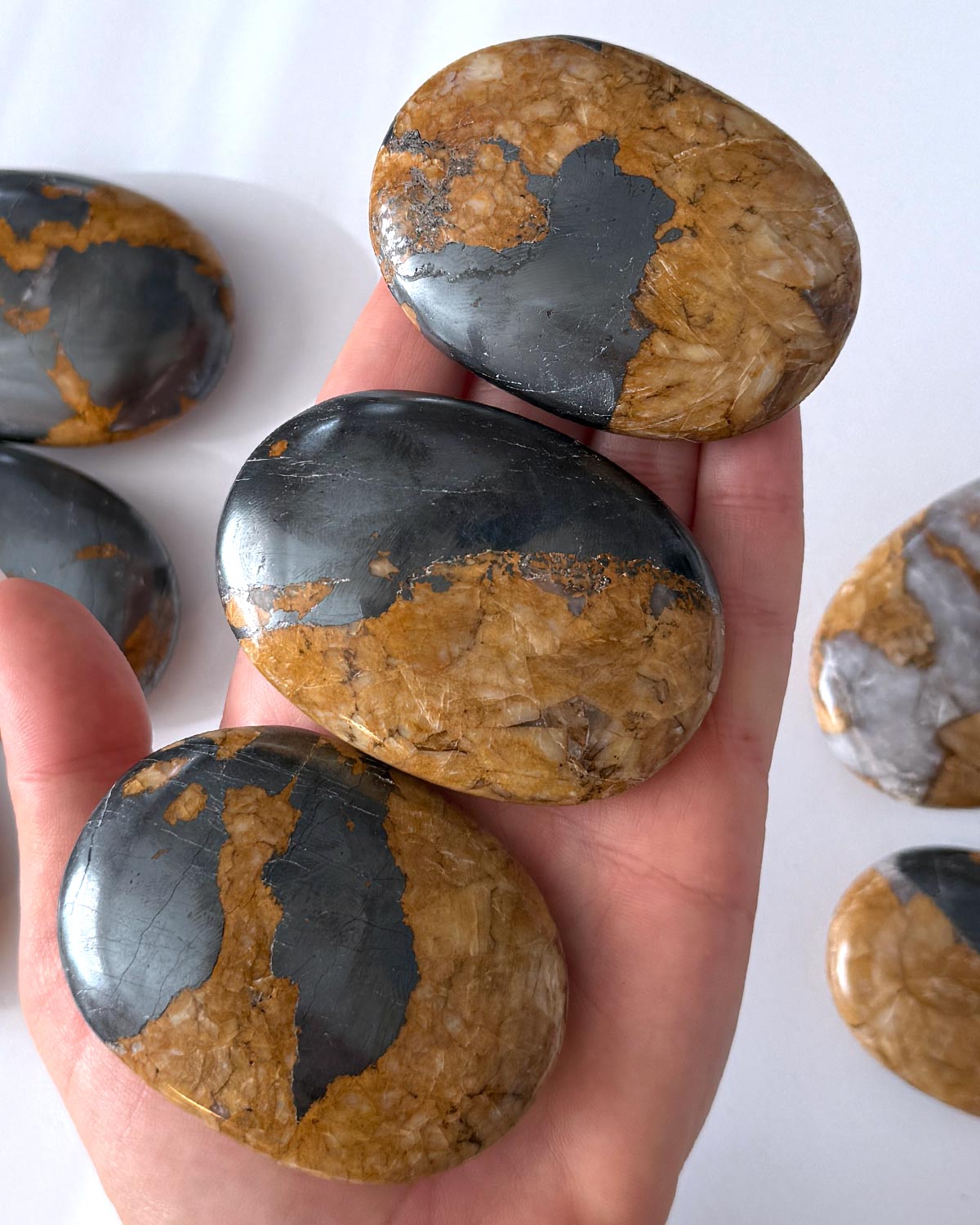 Feldspar Hematite Palm Stone