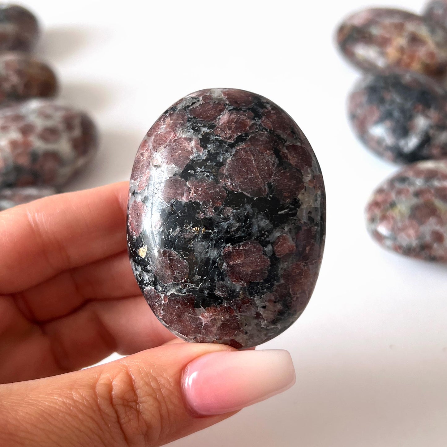 Garnet in Arfvedsonite Palm Stone