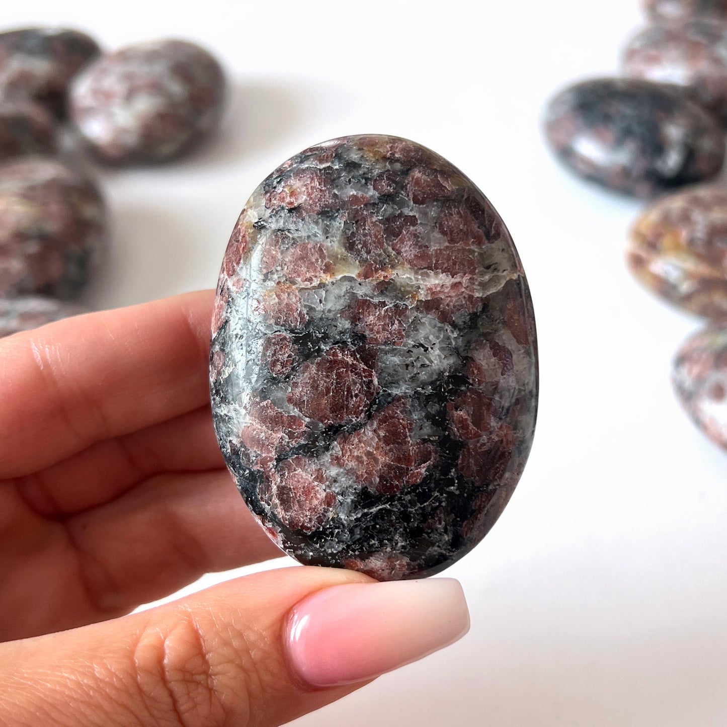 Garnet in Arfvedsonite Palm Stone