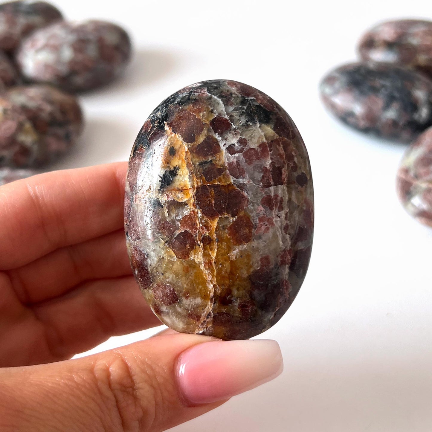 Garnet in Arfvedsonite Palm Stone