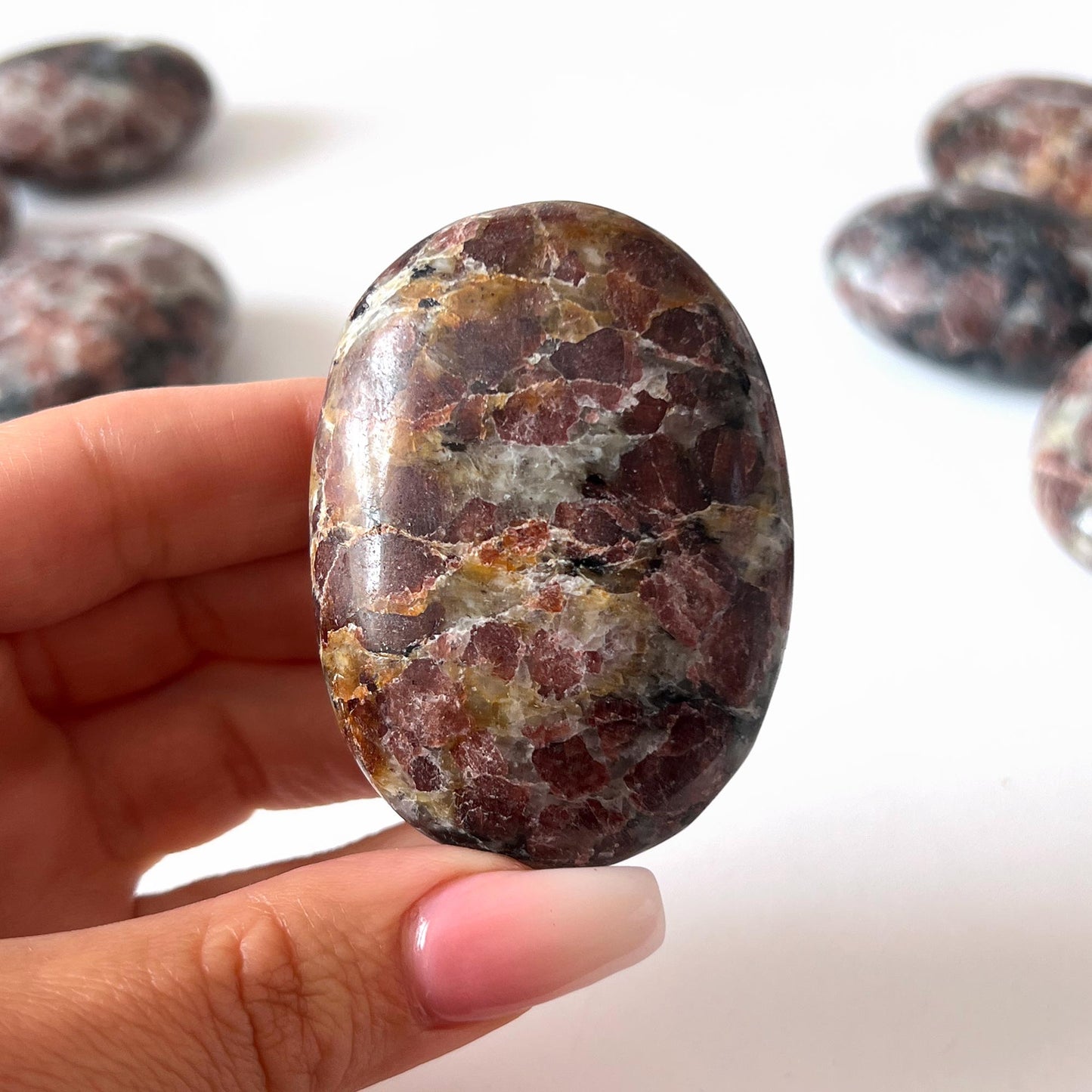 Garnet in Arfvedsonite Palm Stone