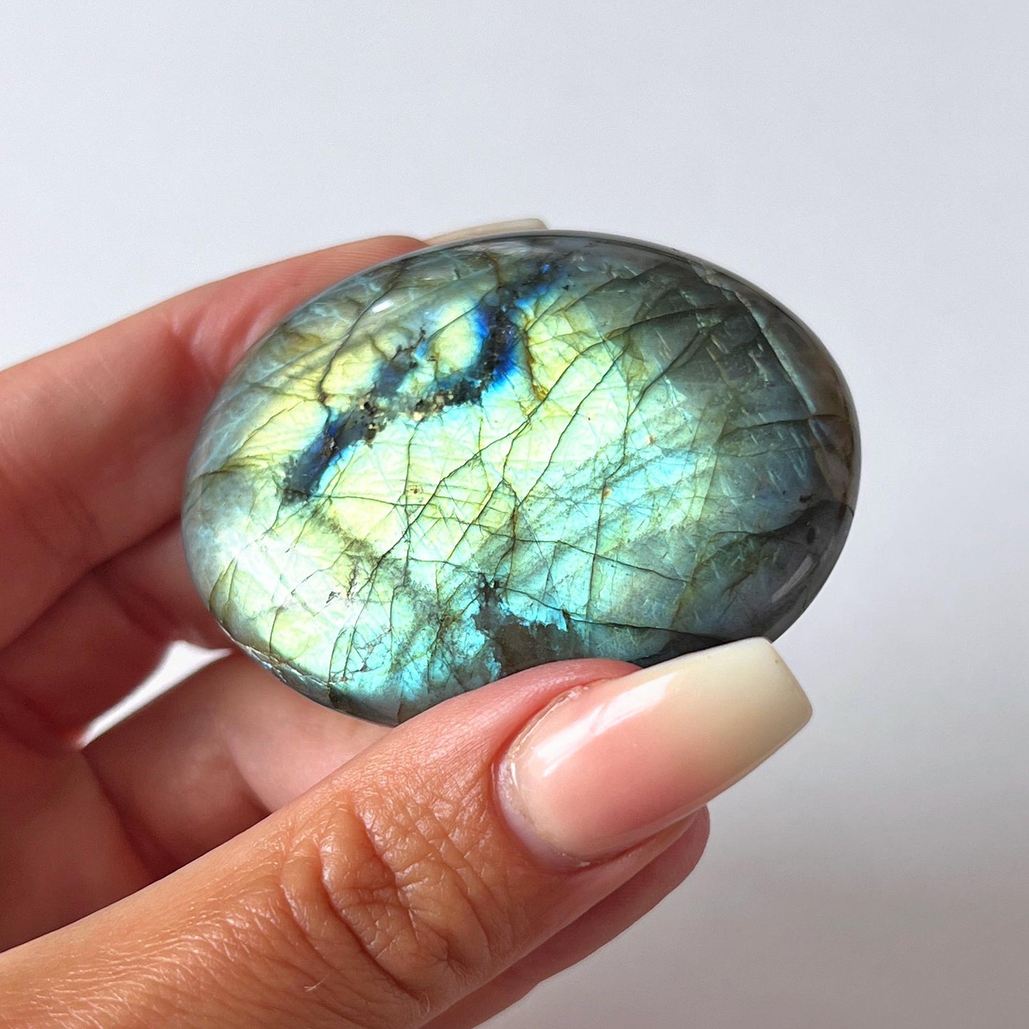Flashy Labradorite Palm Stone