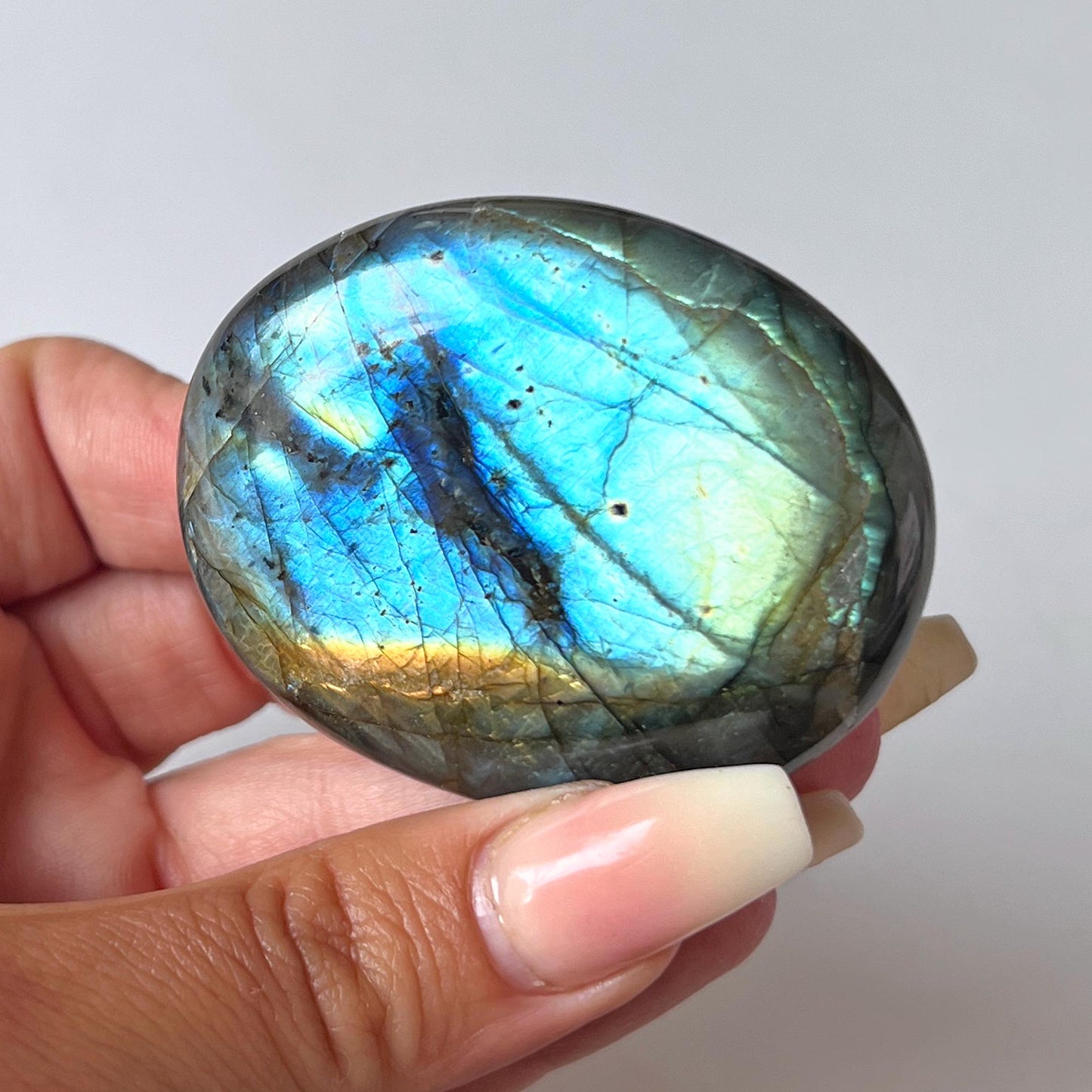 Flashy Labradorite Palm Stone