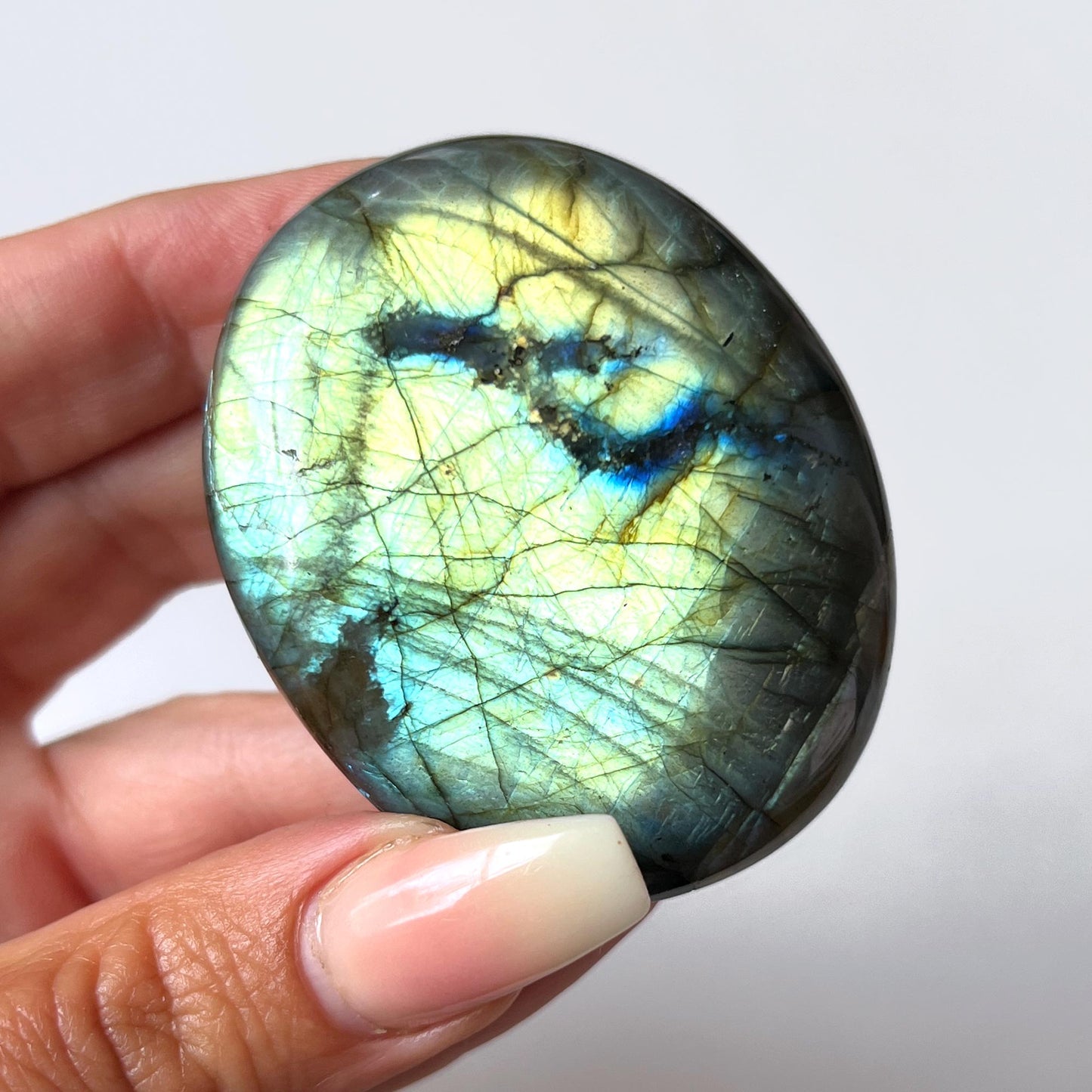 Flashy Labradorite Palm Stone