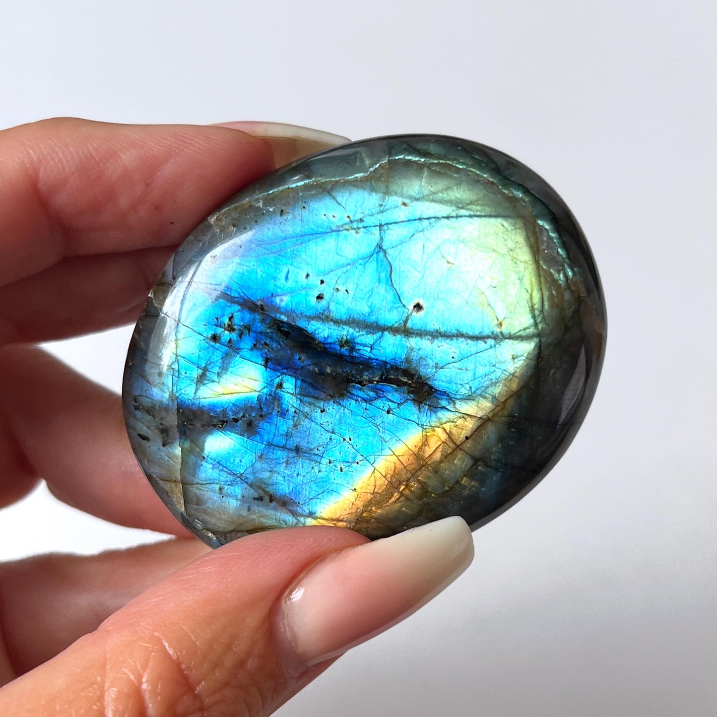 Flashy Labradorite Palm Stone