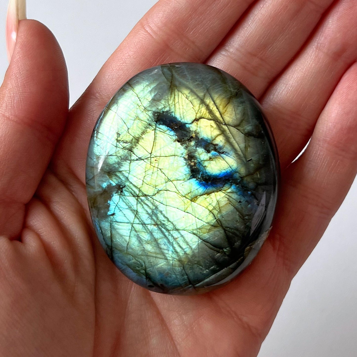 Flashy Labradorite Palm Stone