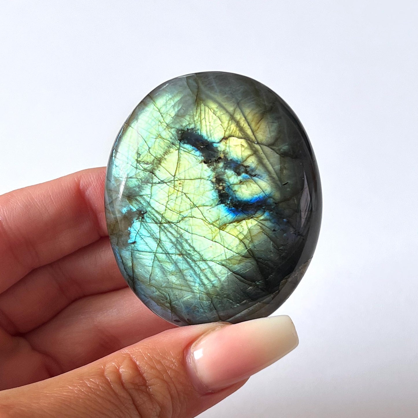 Flashy Labradorite Palm Stone