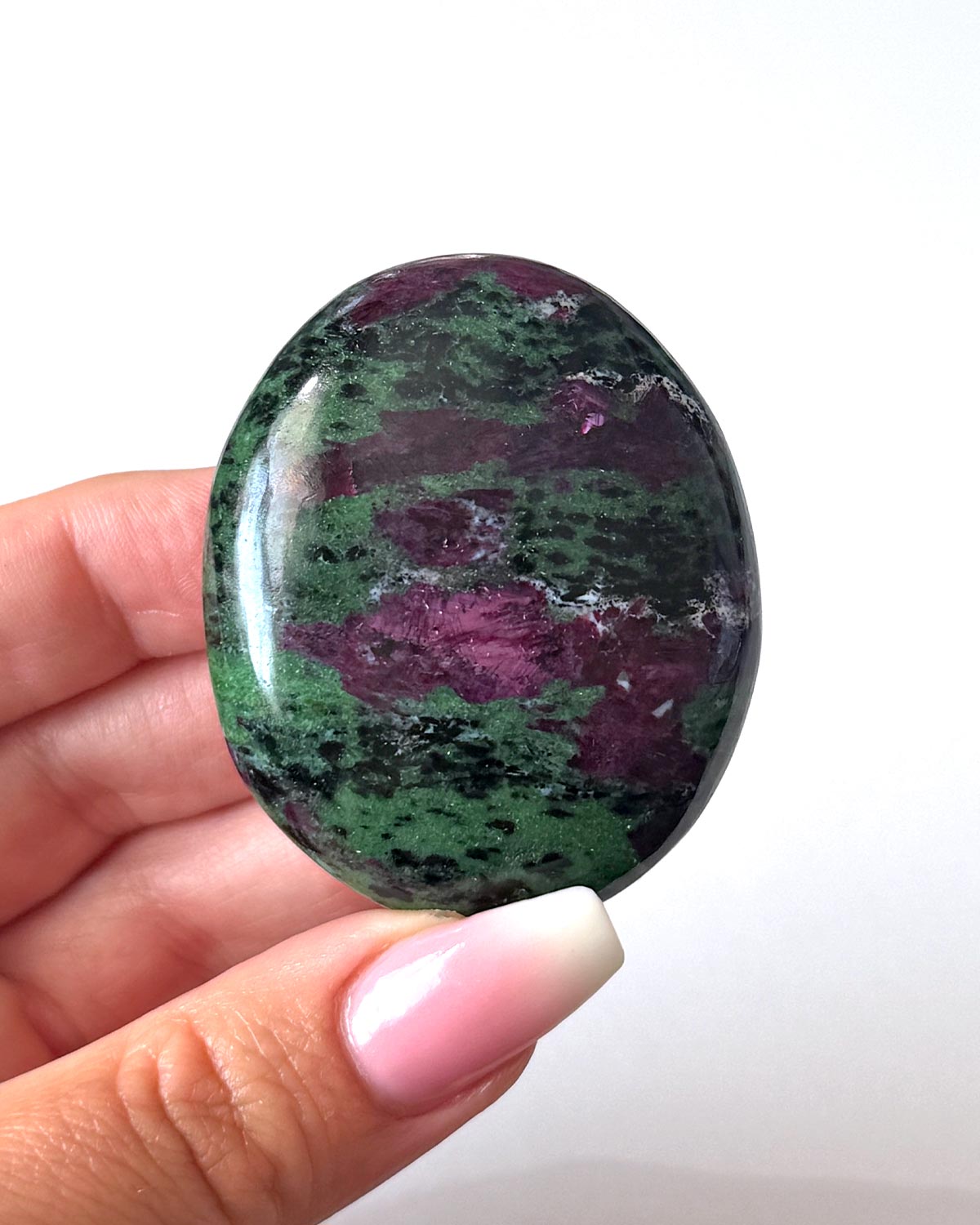 Flashy Ruby Zoisite Palm Stone