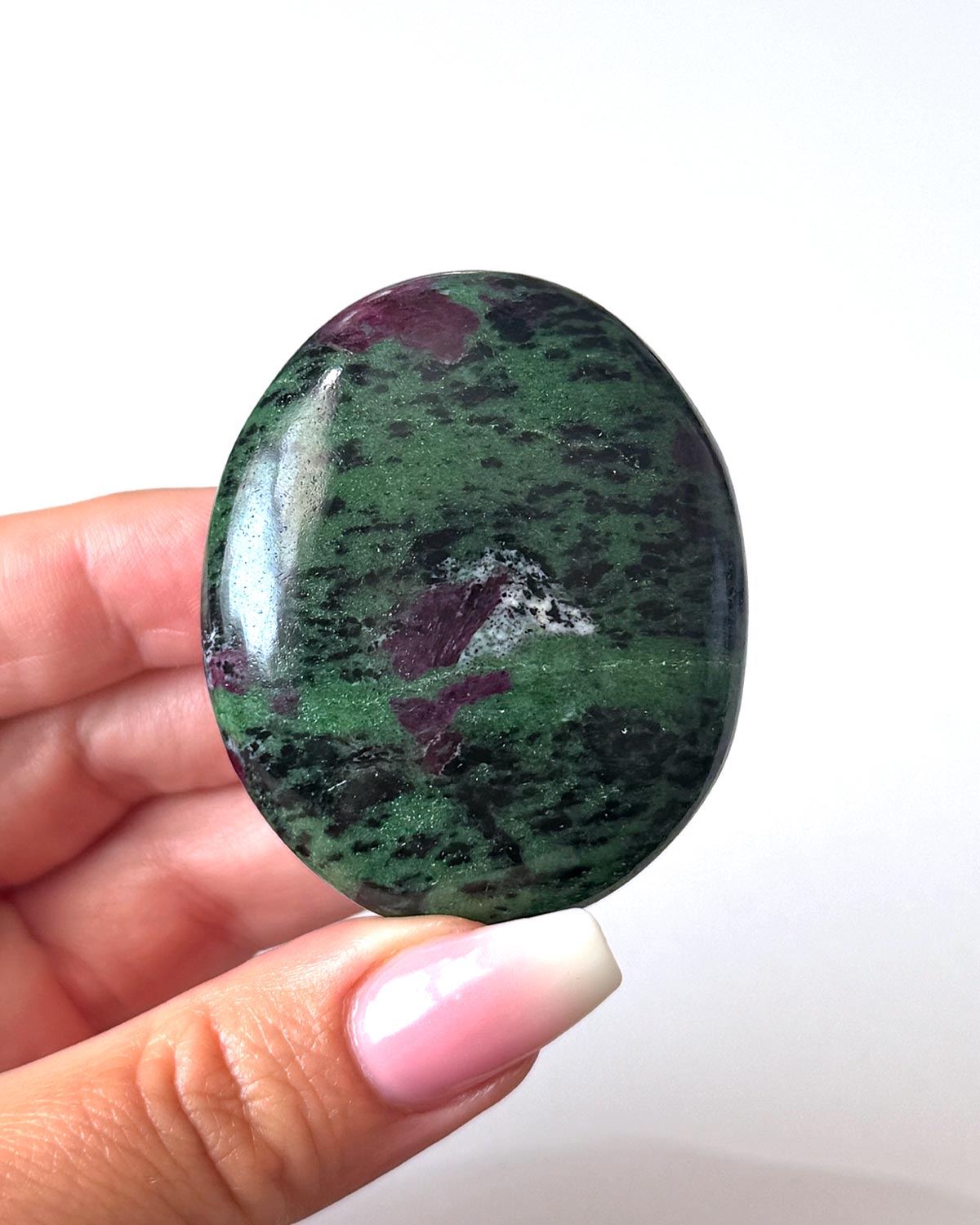 Flashy Ruby Zoisite Palm Stone