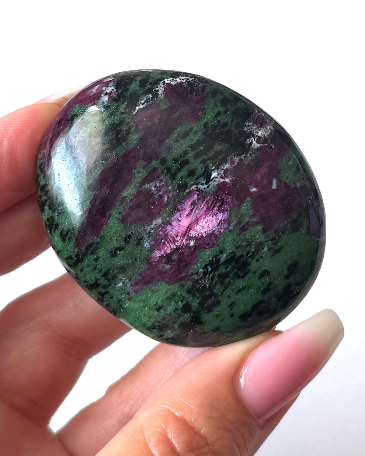 Flashy Ruby Zoisite Palm Stone