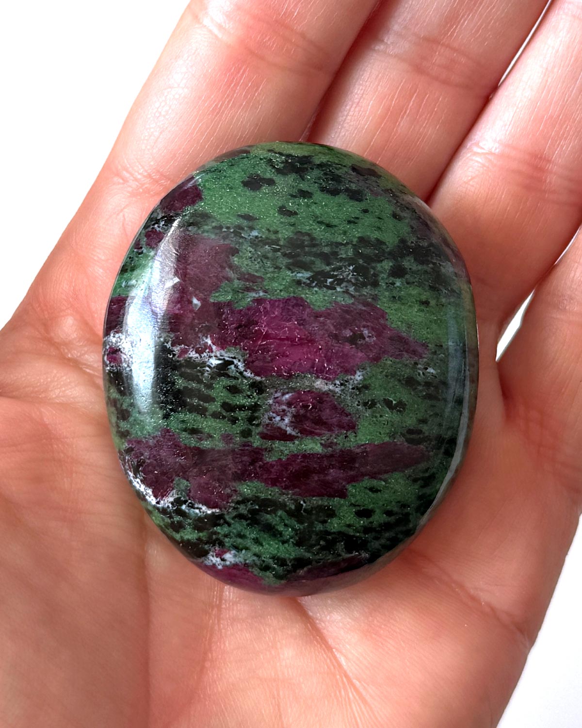 Flashy Ruby Zoisite Palm Stone