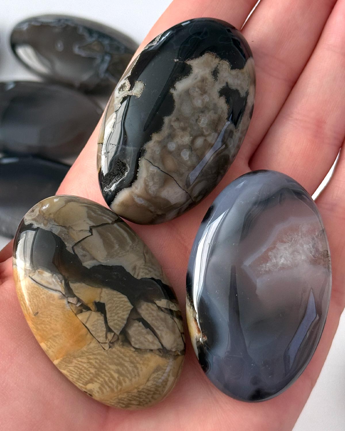 Fluorescent Agate Palm Stone