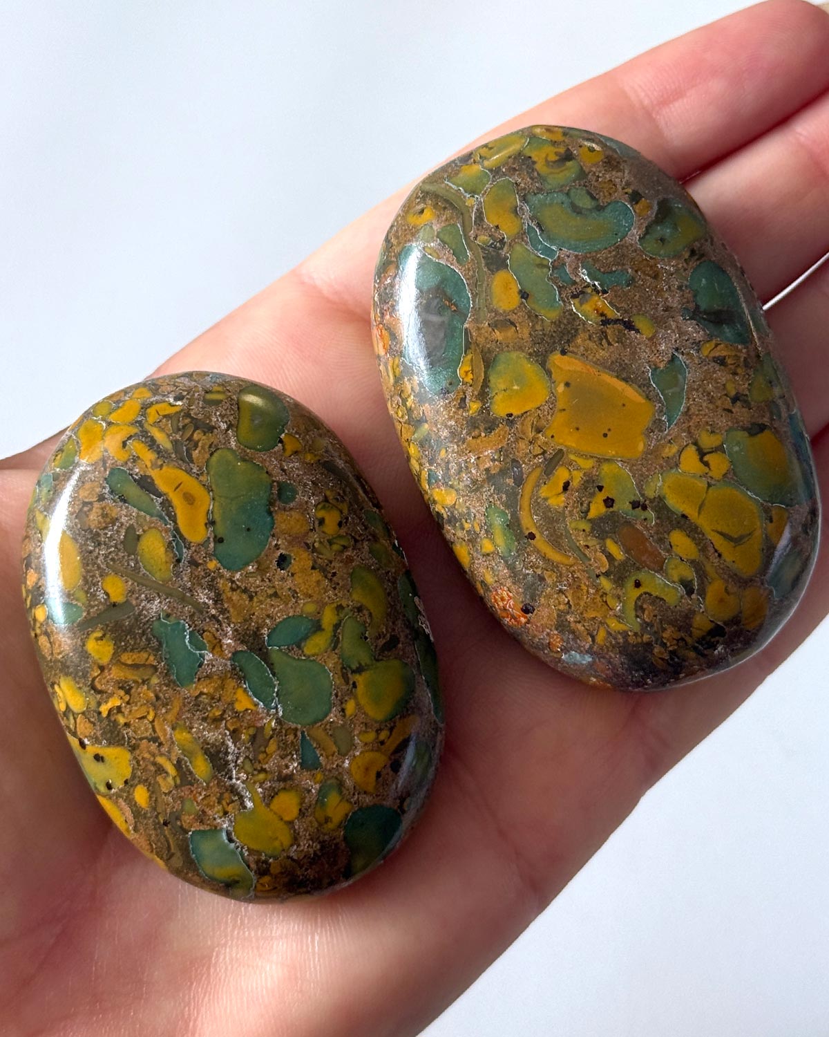 Fruit Jasper Palm Stone