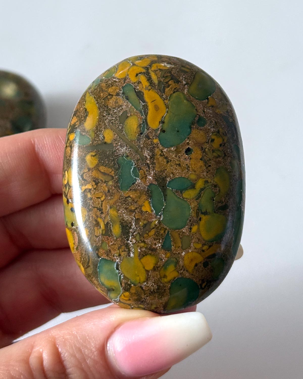 Fruit Jasper Palm Stone