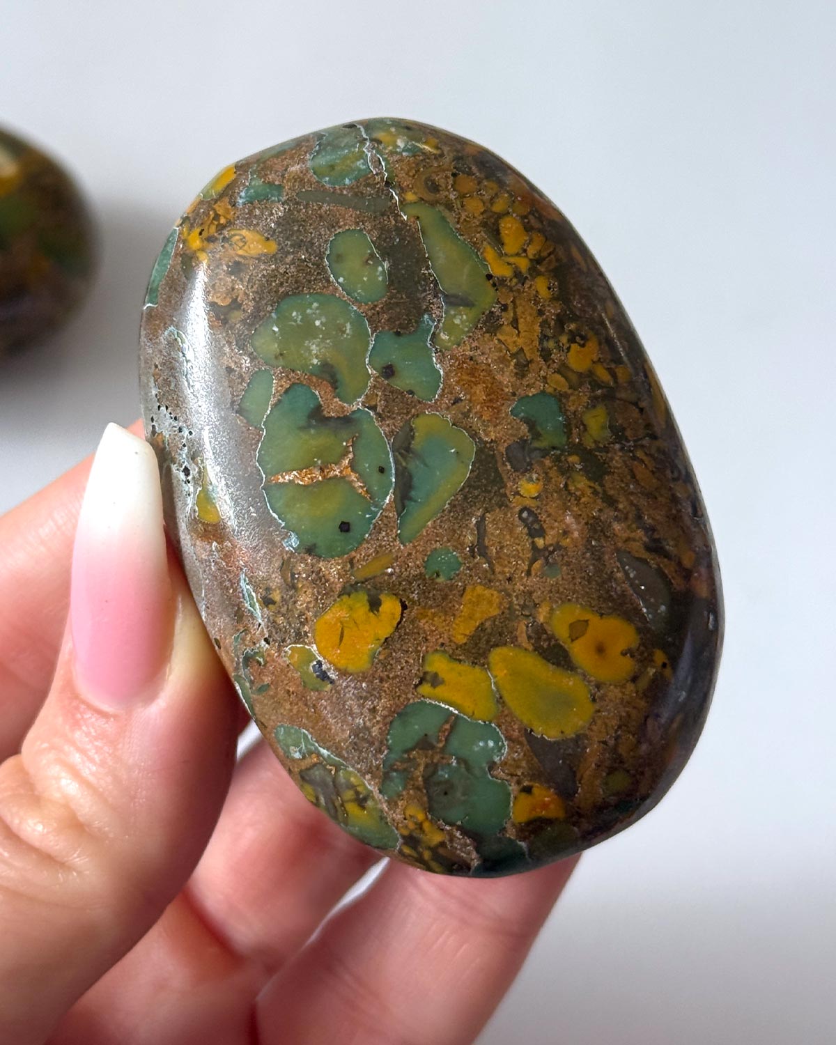 Fruit Jasper Palm Stone