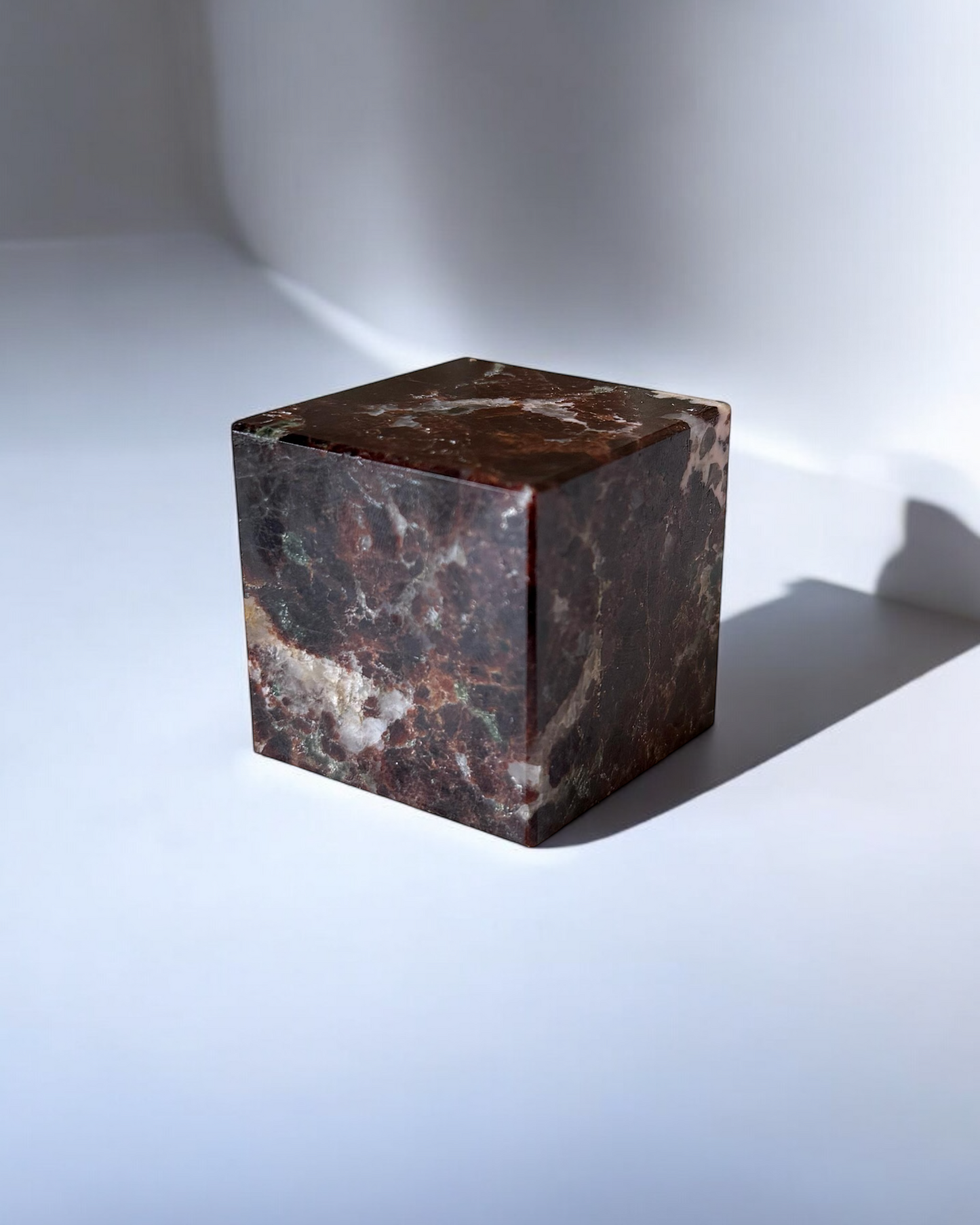 Garnet Peach Moonstone Cube