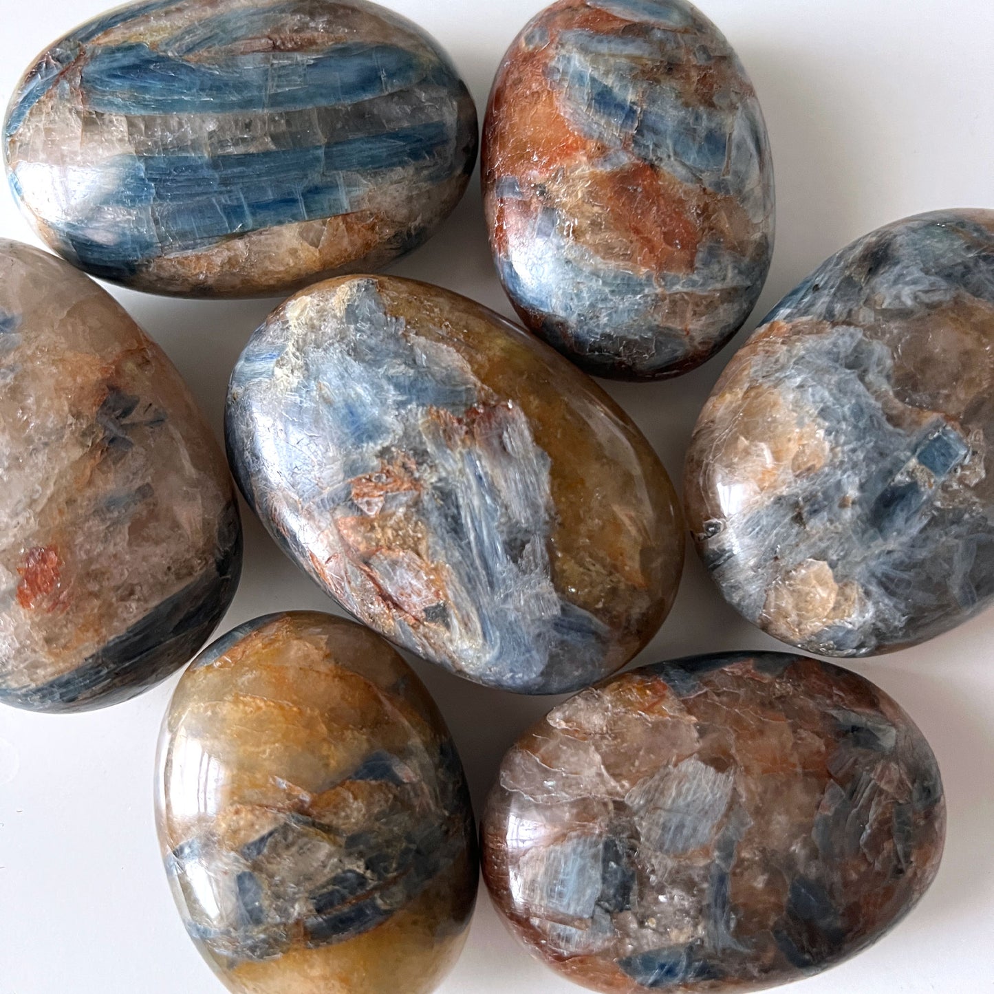 Golden Healer Blue Kyanite Palm Stone