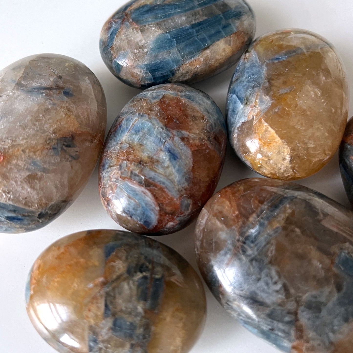 Golden Healer Blue Kyanite Palm Stone