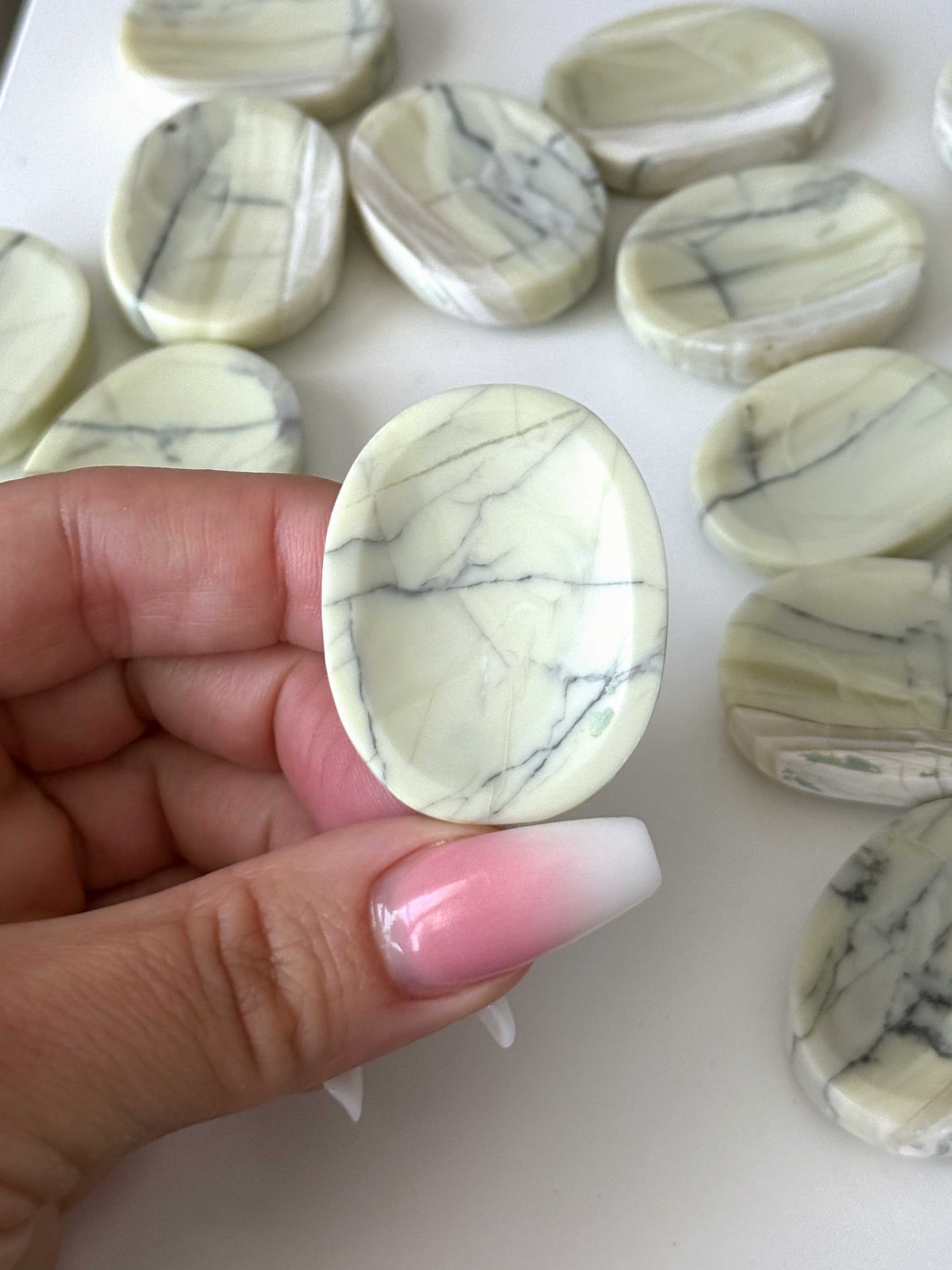 Chunky Gray Serpentine Worry Stone