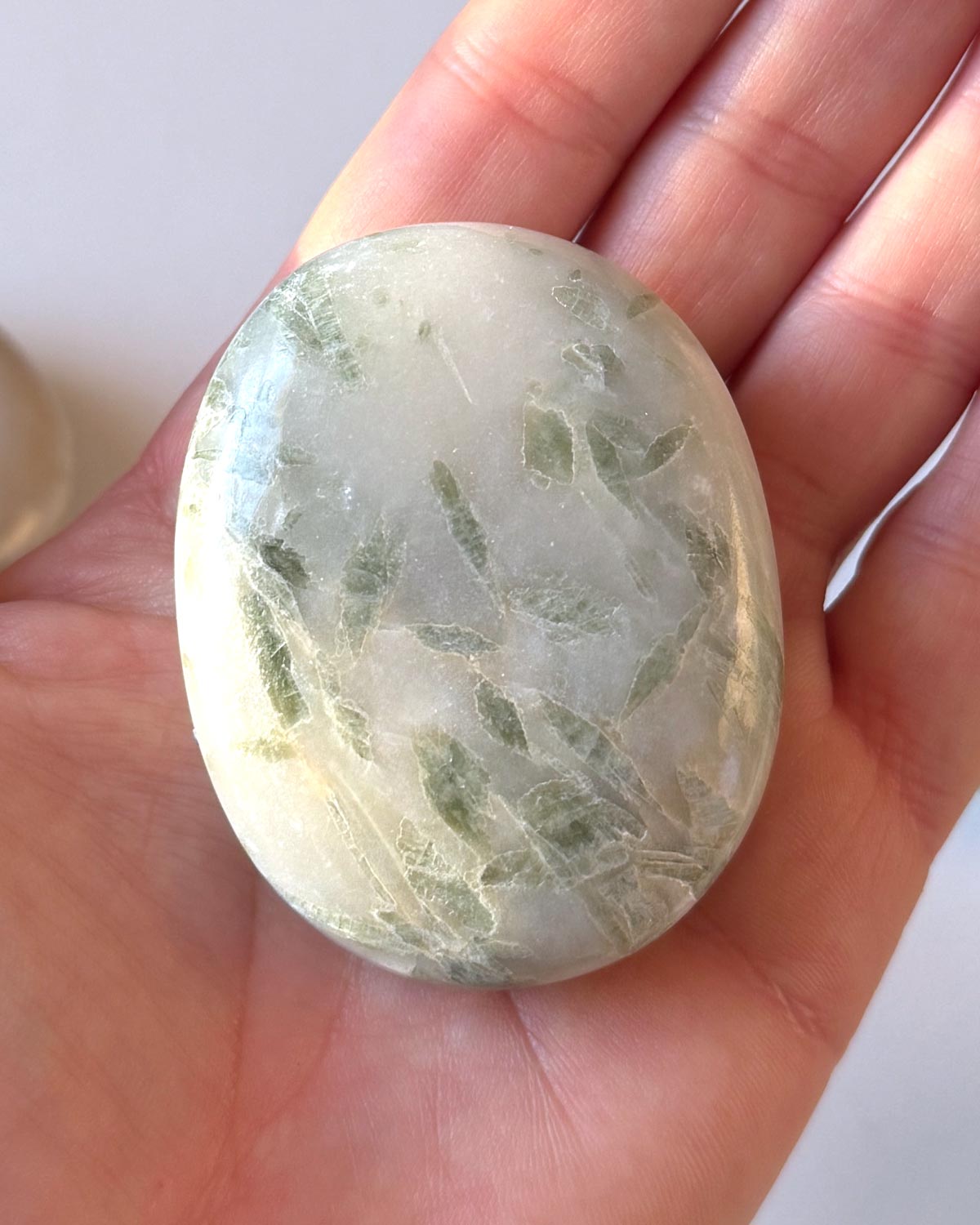 Green Kyanite Palm Stone
