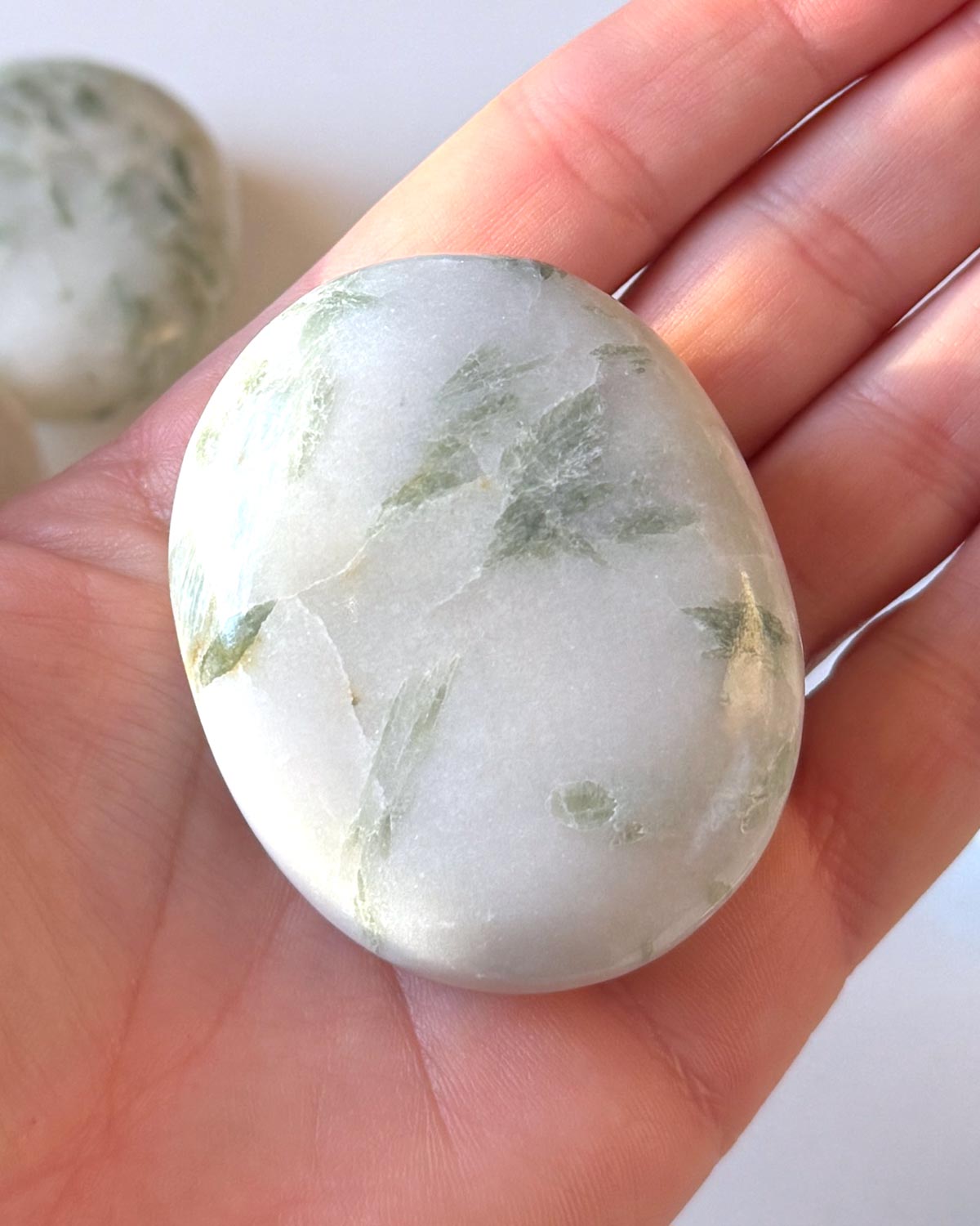 Green Kyanite Palm Stone
