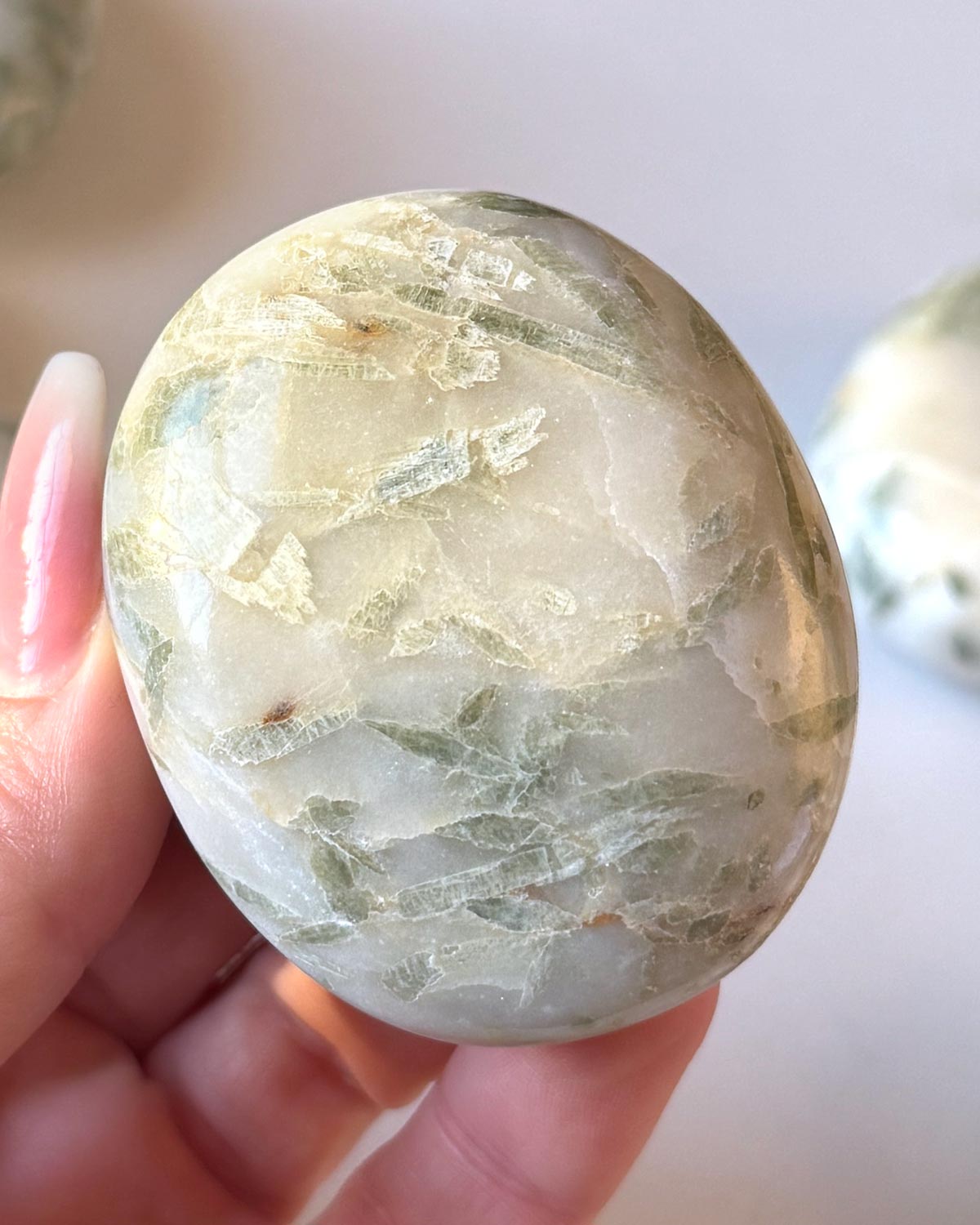 Green Kyanite Palm Stone