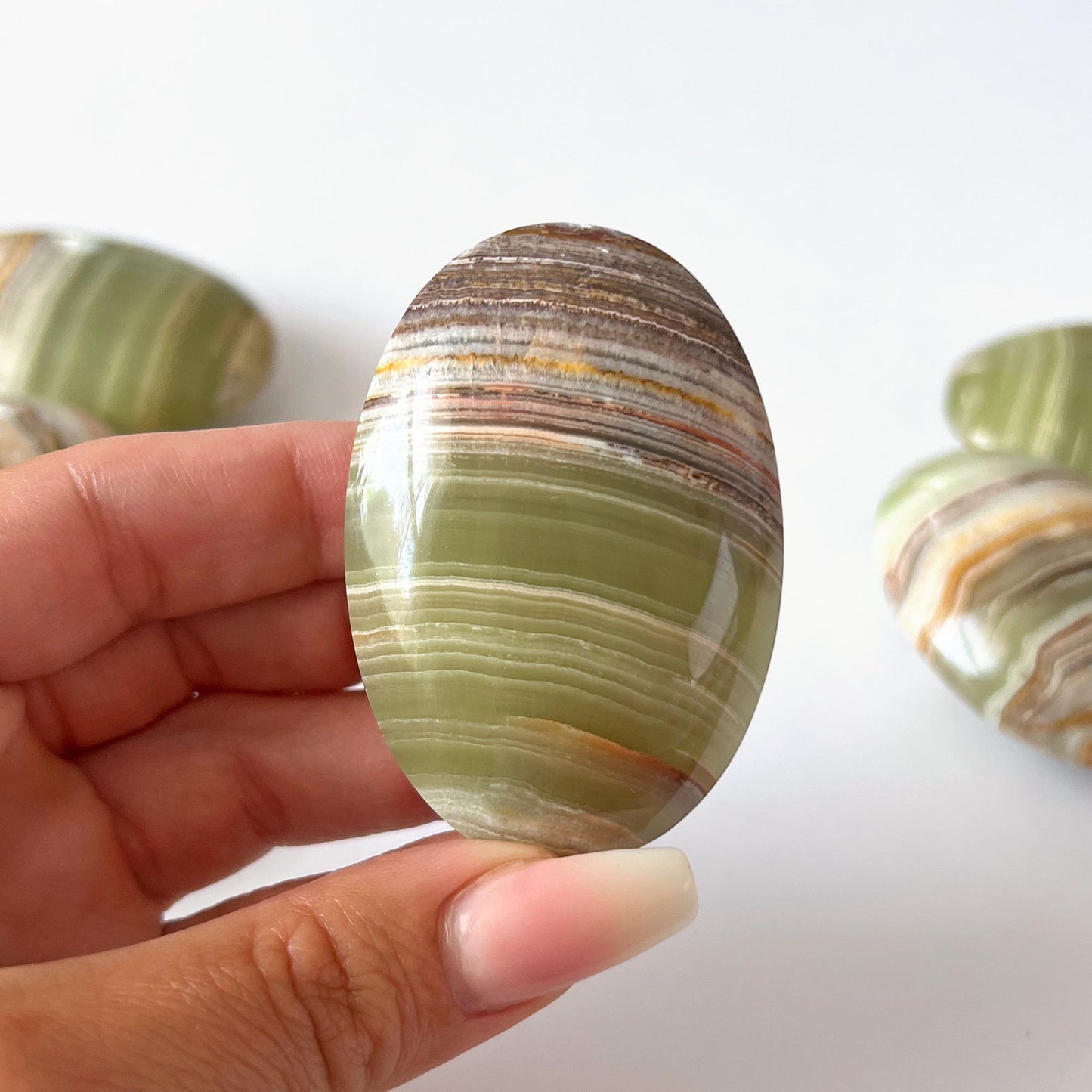 Green Onyx Palm Stone
