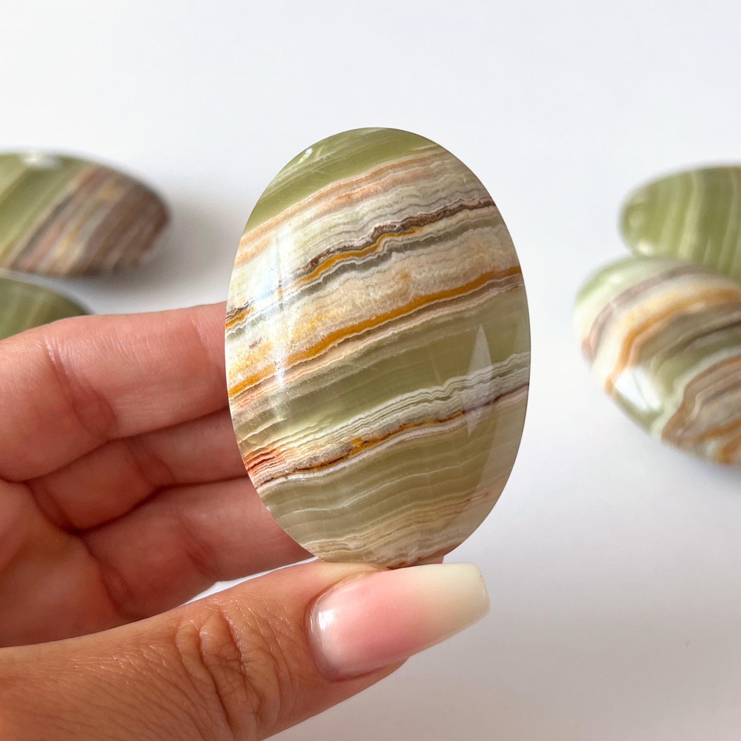 Green Onyx Palm Stone