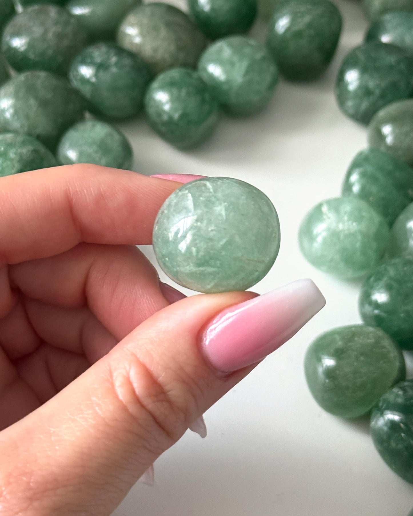 Green Strawberry Quartz Tumbled Stone