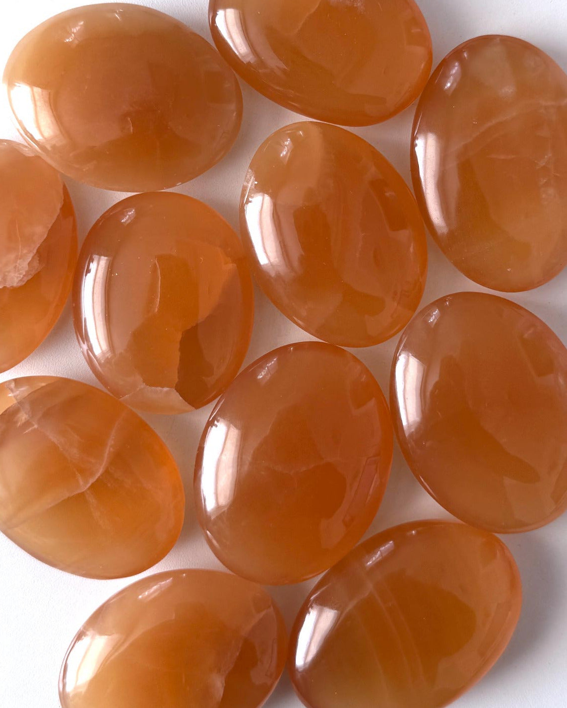 Honey Calcite Palm Stone