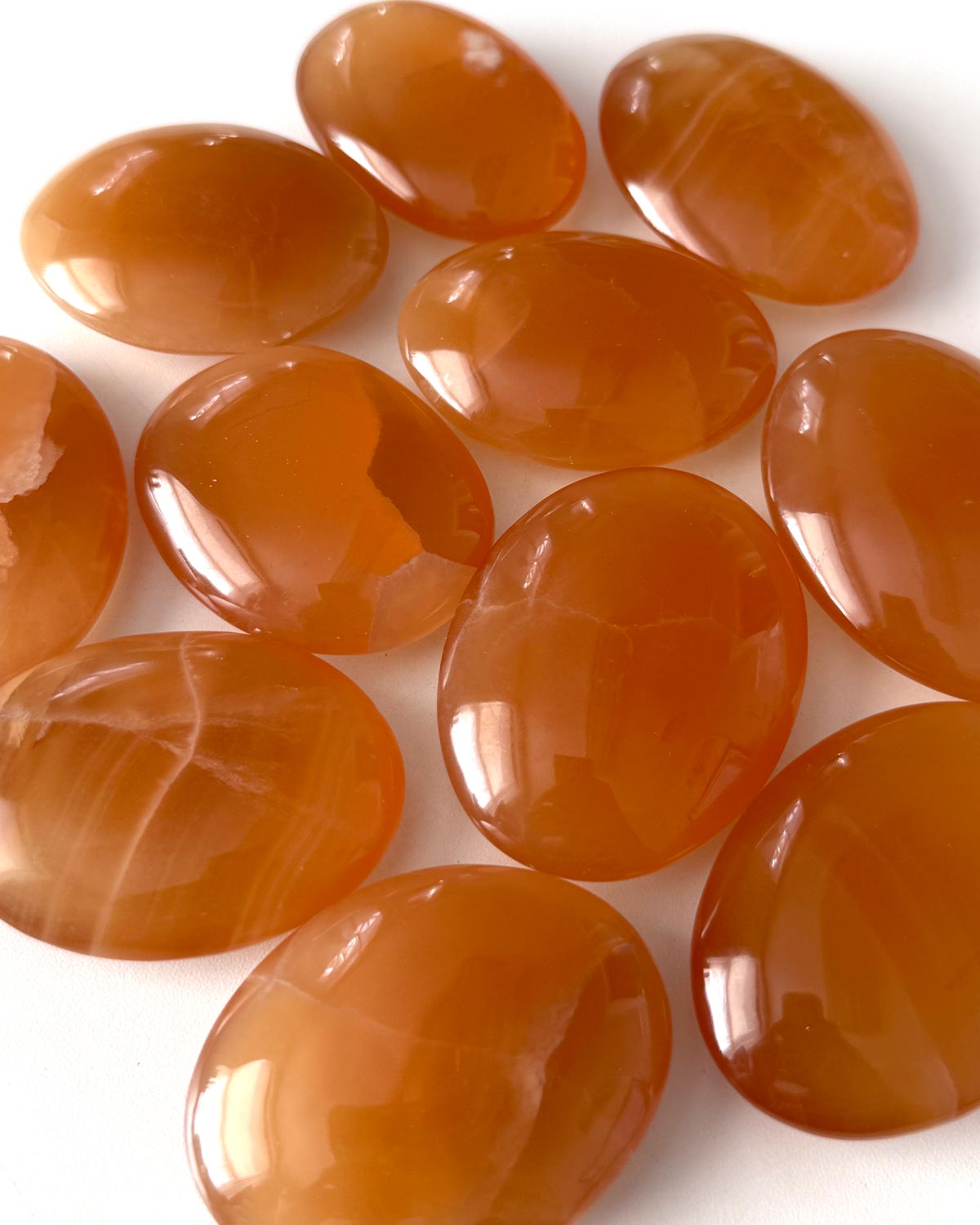 Honey Calcite Palm Stone
