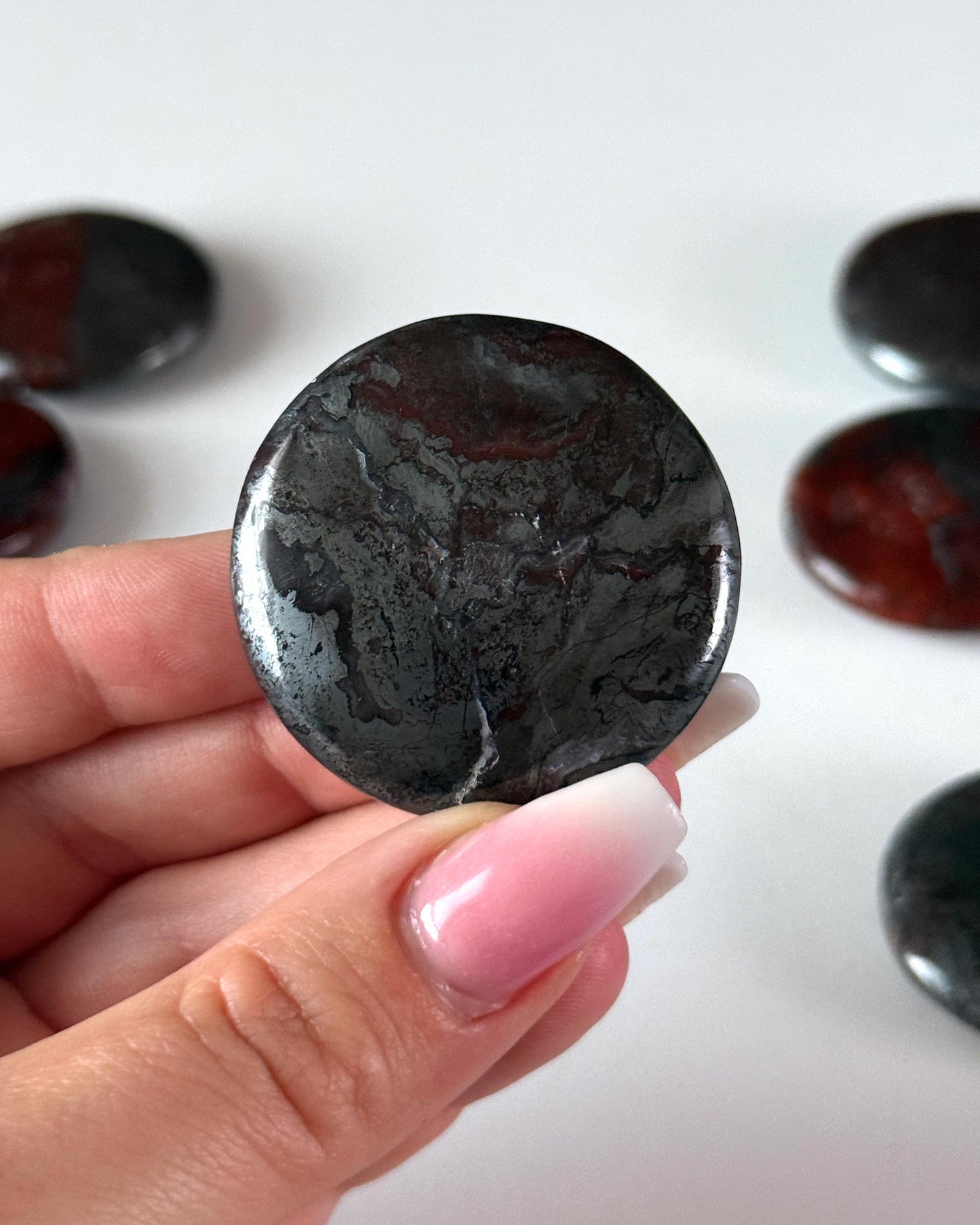 Jaspilite Round Palm Stone