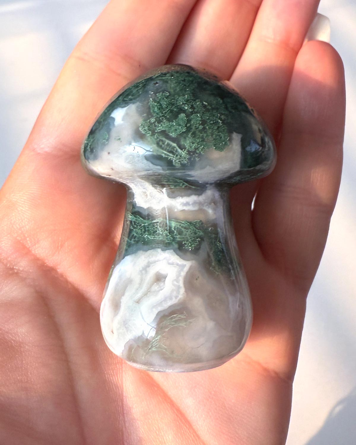 Moss Agate Mushroom