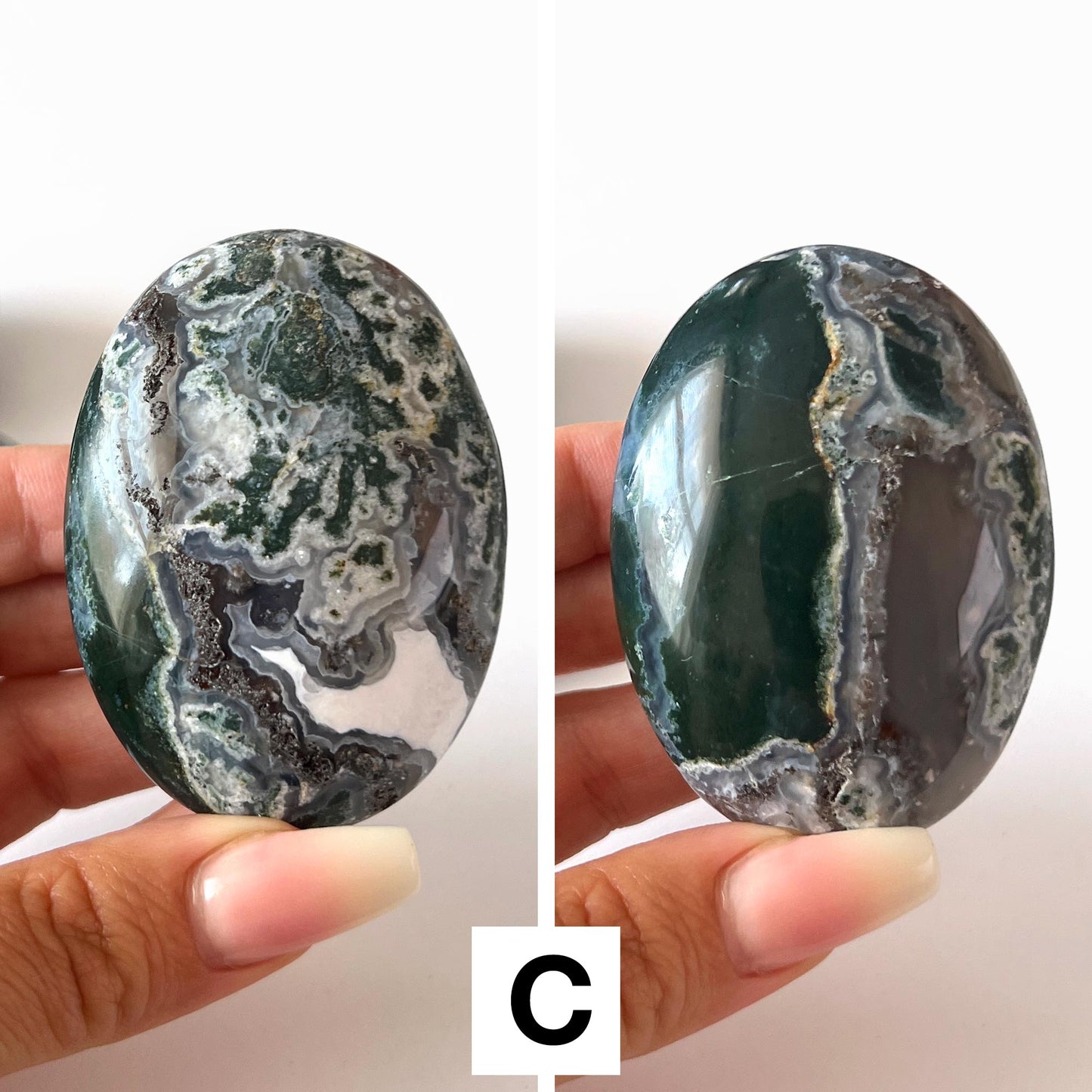 Moss Agate Palm Stone