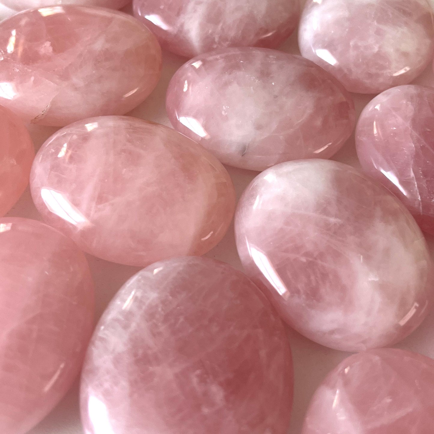 Mozambique Rose Quartz Palm Stone