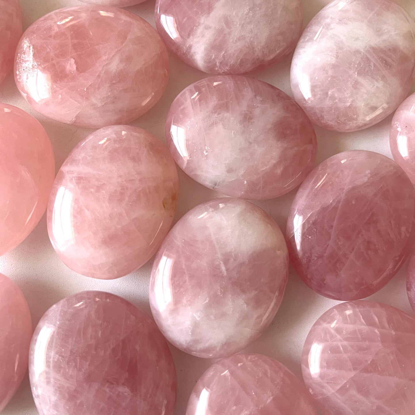 Mozambique Rose Quartz Palm Stone