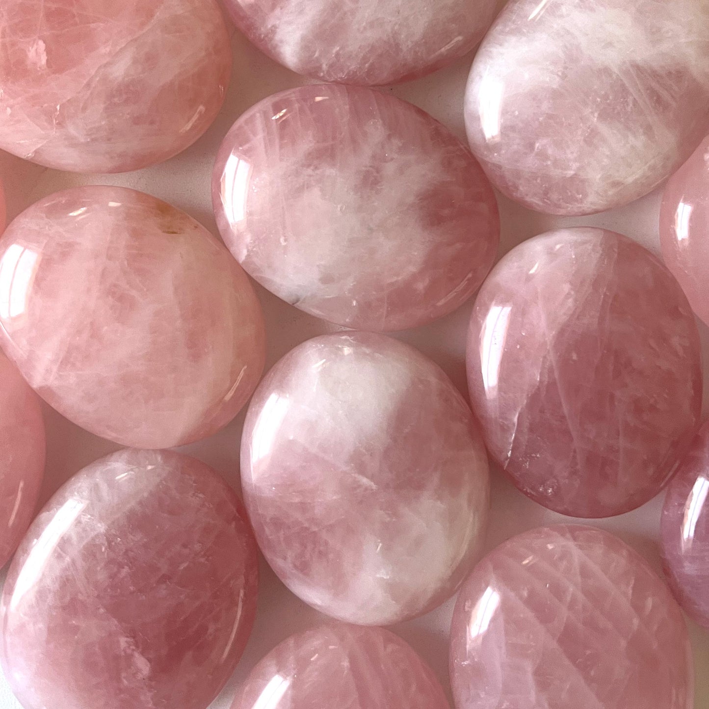 Mozambique Rose Quartz Palm Stone