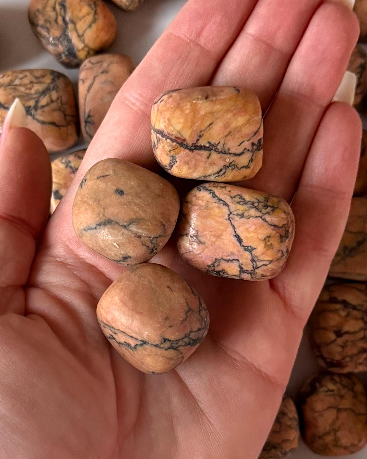 Orange Rhodonite Tumbled Stone