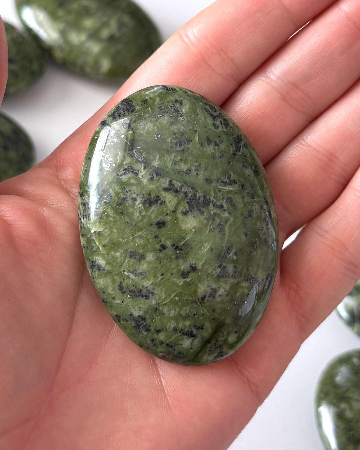 Jungle Serpentine Palm Stone